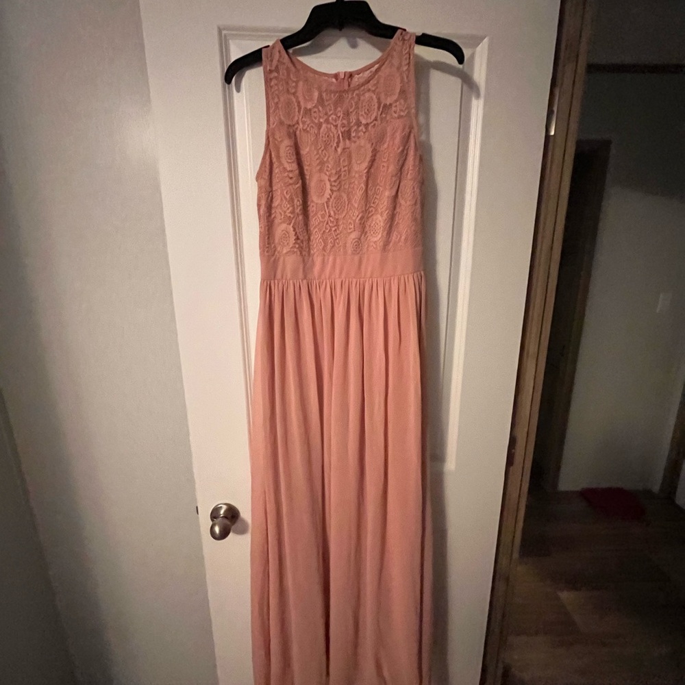 Elegant Lace Sleeveless Pink Dress
